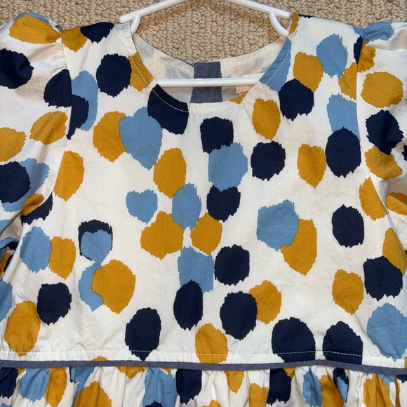 Pink Chicken Stevie Blue Yellow Dot Dress 8 - Picture 3 of 3